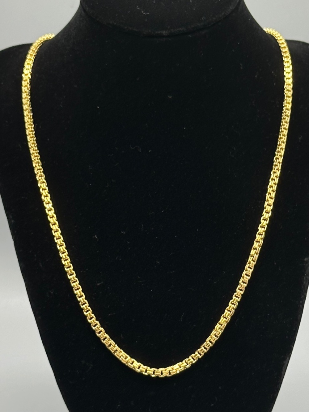 Monet Gold Tone 26.5" Box Chain Link Necklace City Urban SIGNED
